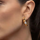 Bold Geometric Stud - Zirconia-Studded - 18K Gold Plated Earrings