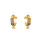 Bold Geometric Stud - Zirconia-Studded - 18K Gold Plated Earrings