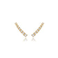 Linear Zirconia Drop Stud Earrings - Ear Cuff - 18K Gold Plated
