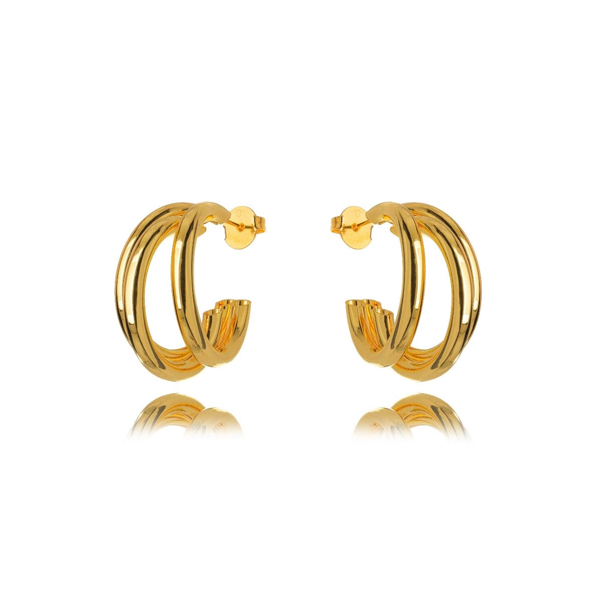 Triple Hoops Earrings - 18K Gold Plated