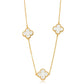 White Three Lucky Clover - 18K Gold Plated - Choker - 36cm