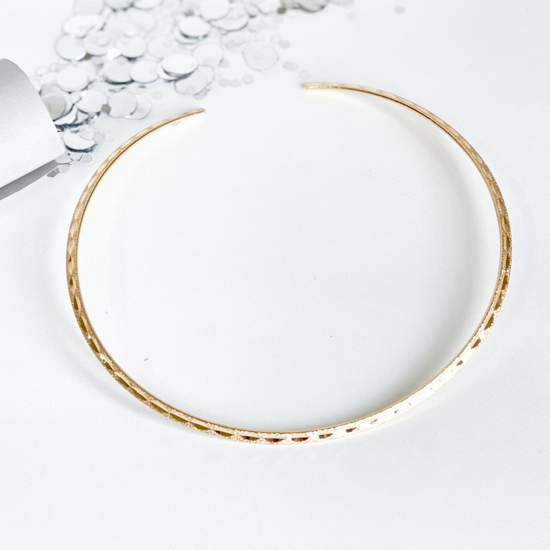 18K Gold Plated Detailed Cuff Necklace