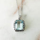 Green Amethyst, White Topaz Studded on Rhodium-finished 925 Sterling Silver Necklace
