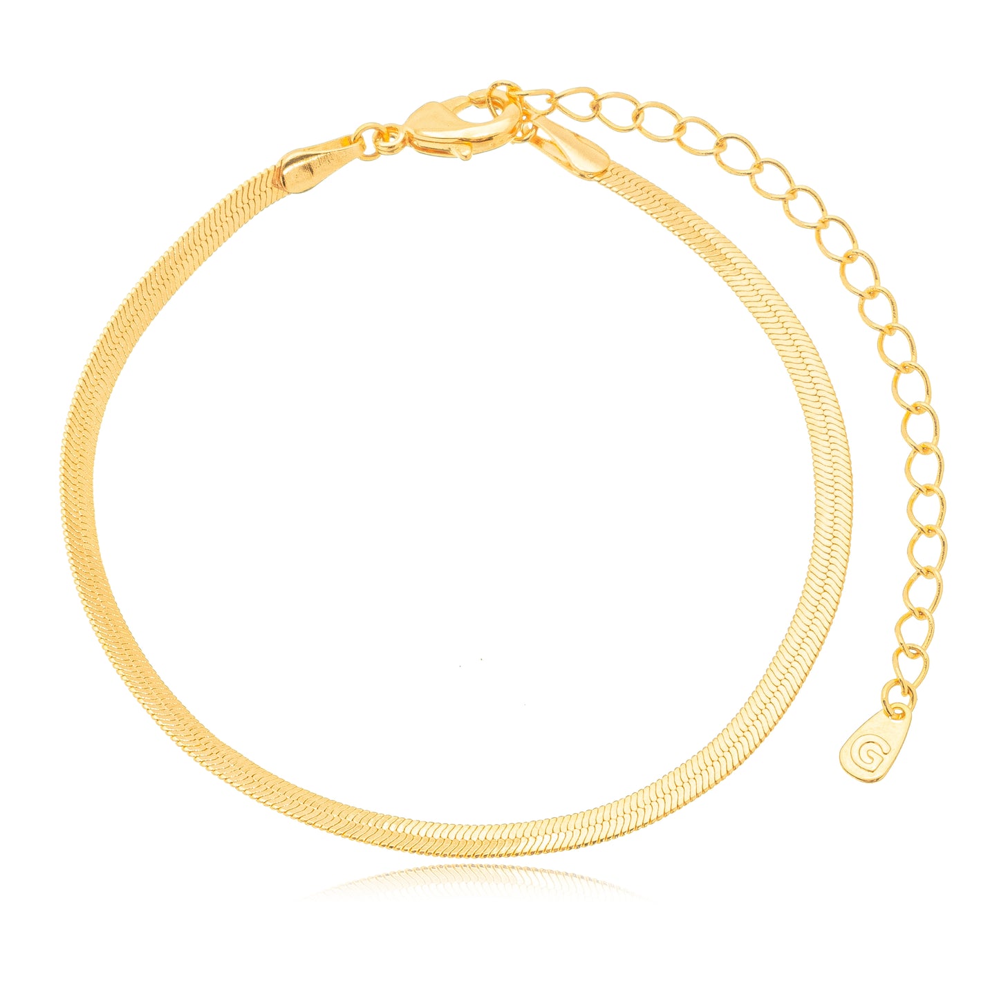 18K Gold Plated Herringbone Flat Bracelet