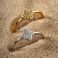 White Rhodium Plated Clover Studded Zirconia Ring