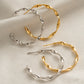 18K Gold Plated Twisted Hoops Earrings