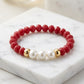 Pearls and Pink Crystals Bracelet - 18K Gold Plated