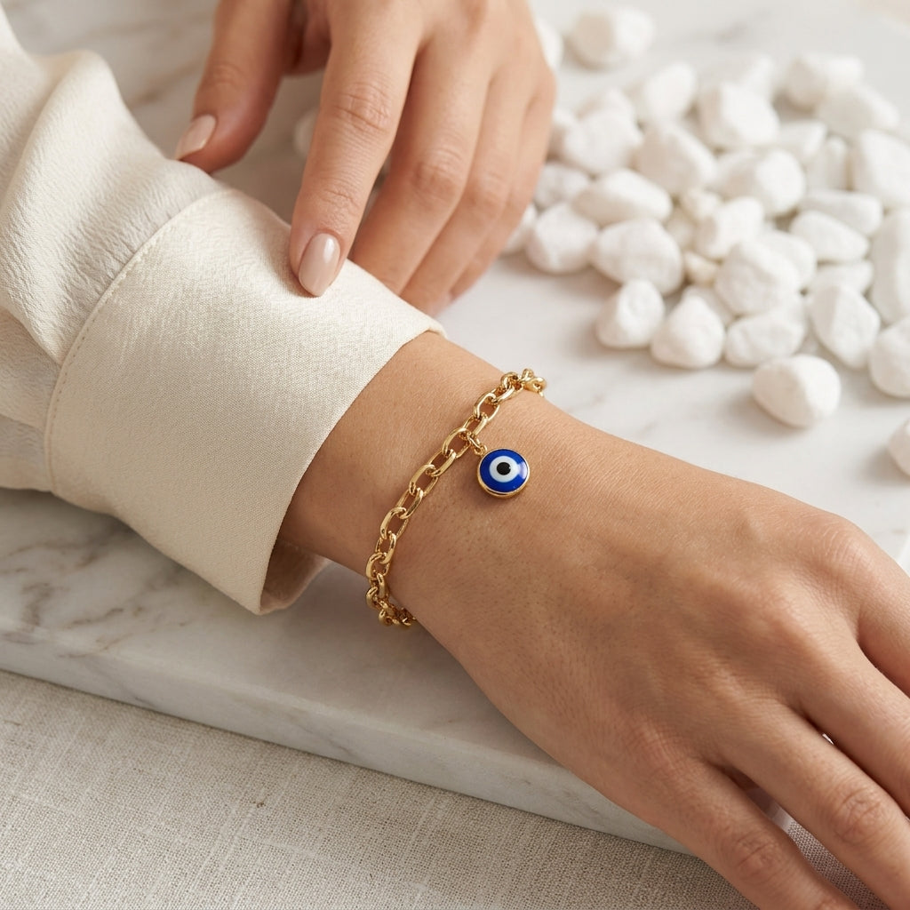 Evil Eye Bracelet - 18K Gold Plated
