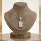 Personalized Letter Studded Zirconia Pendant - White Rhodium Plated
