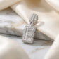 Personalized Letter Studded Zirconia Pendant - White Rhodium Plated