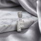 Personalized Letter Studded Zirconia Pendant - White Rhodium Plated