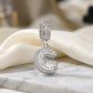 Personalized Letter Studded Zirconia Pendant - White Rhodium Plated
