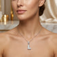 Personalized Letter Studded Zirconia Pendant - White Rhodium Plated