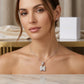 Personalized Letter Studded Zirconia Pendant - White Rhodium Plated