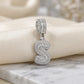 Personalized Letter Studded Zirconia Pendant - White Rhodium Plated
