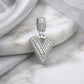 Personalized Letter Studded Zirconia Pendant - White Rhodium Plated