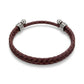Men's Adjustable Brown Leather Bracelet