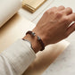 Men's Adjustable Brown Leather Bracelet