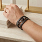 Men's Triple Black Faux Leather Bracelet
