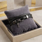 Men's Triple Black Faux Leather Bracelet