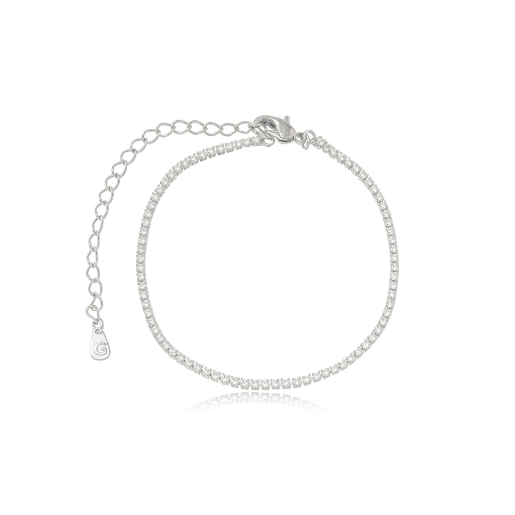 Zirconia Tennis Bracelet - White Rhodium Plated