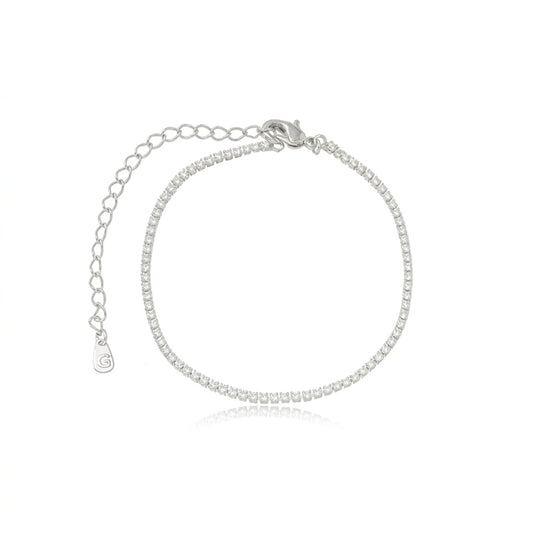 Zirconia Tennis Bracelet - White Rhodium Plated