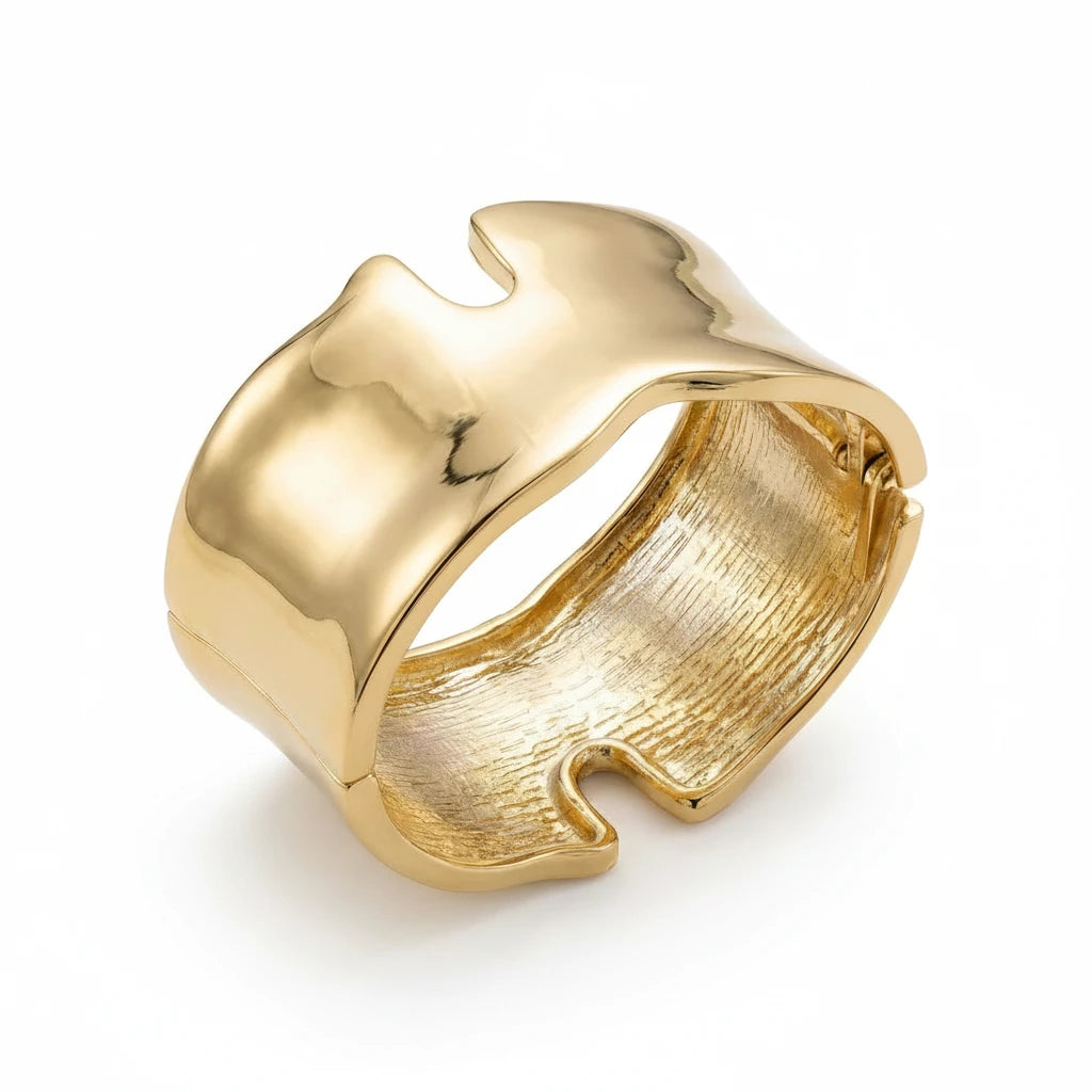 18K Gold Plated Organic Cuff Bracelet
