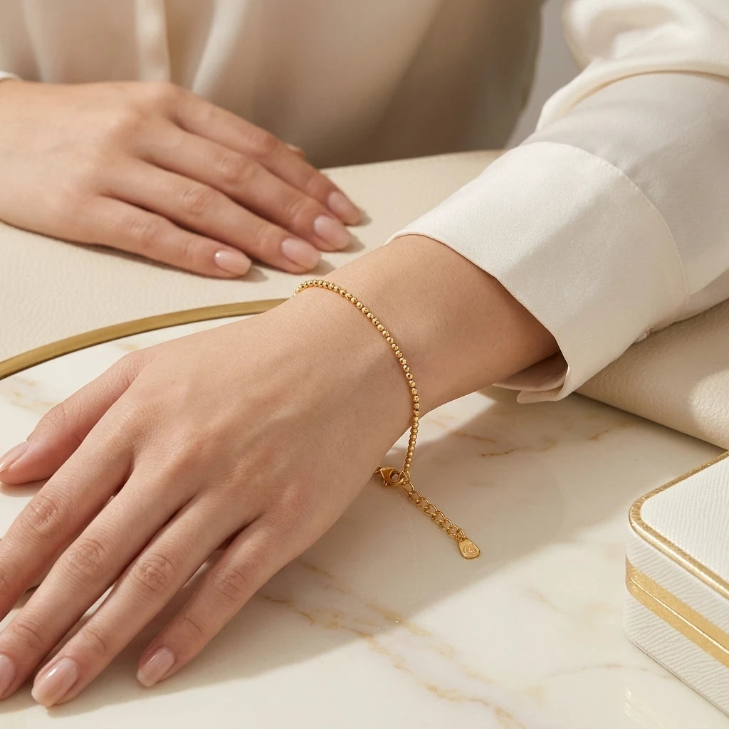 Thin Dot Bracelet - 18K Gold Plated