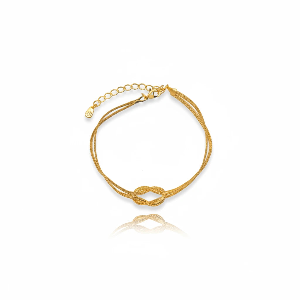 Double Detailed Chain Bracelet -18K Gold Plated