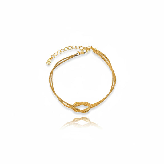 Double Detailed Chain Bracelet -18K Gold Plated