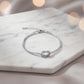 Double Detailed Chain Bracelet - White Rhodium Plated