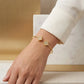 Double Clover Pavé Open Bangle - 18K Gold Plated
