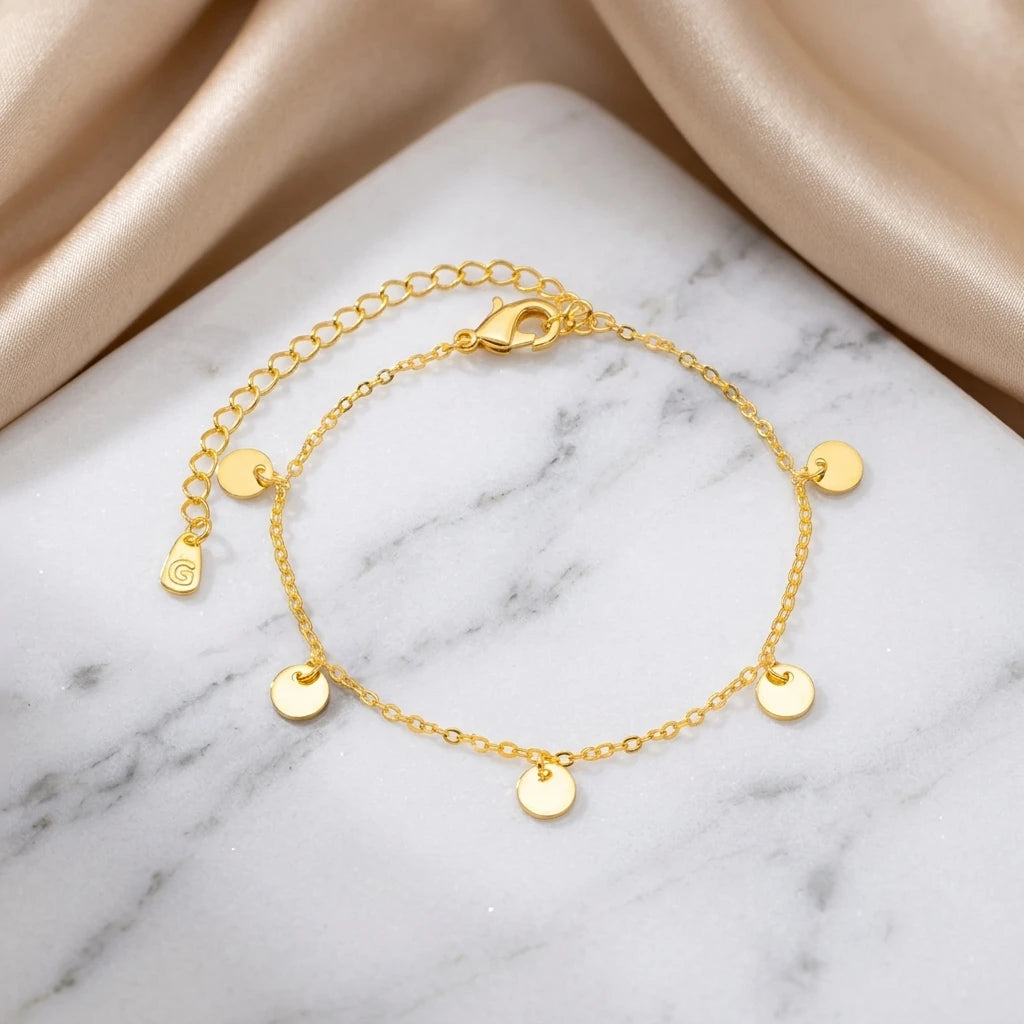 Delicate Mini Circle Bracelet - 18K Gold Plated