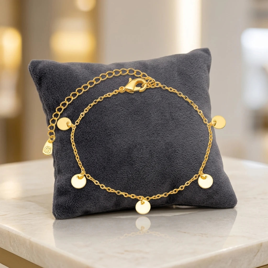Delicate Mini Circle Bracelet - 18K Gold Plated