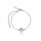 Blue Lucky Clover Bracelet - White Rhodium Plated
