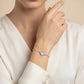 Blue Lucky Clover Bracelet - White Rhodium Plated