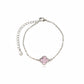 Pink Lucky Clover Bracelet - White Rhodium Plated