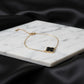 Black Lucky Clover Bracelet -18K Gold Plated