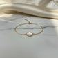 White Lucky Clover Bracelet -18K Gold Plated