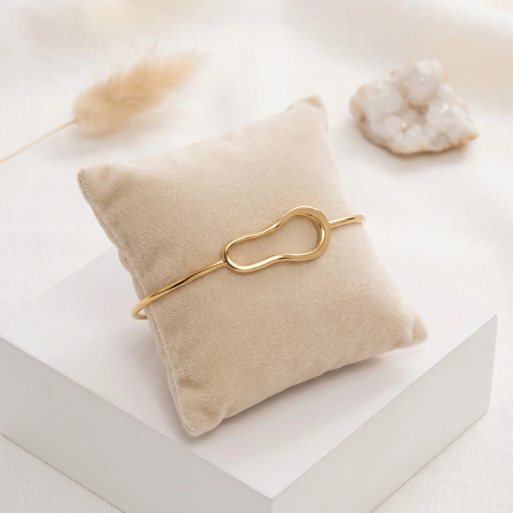 Bangle Open Bracelet - 18K Gold Plated