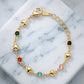 Delicate Mini Hearts and Crystals Kids Bracelet - 18K Gold Plated