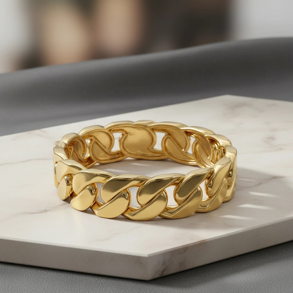 Large Cuban Link Bracelet - 18K Gold Plated