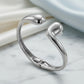 Bangle Open Bracelet - White Rhodium Plated