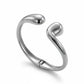 Bangle Open Bracelet - White Rhodium Plated
