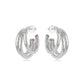 Triple Hoops Earrings - White Rhodium Plated