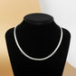 55cm Thick Herringbone Necklace - White Rhodium Plated