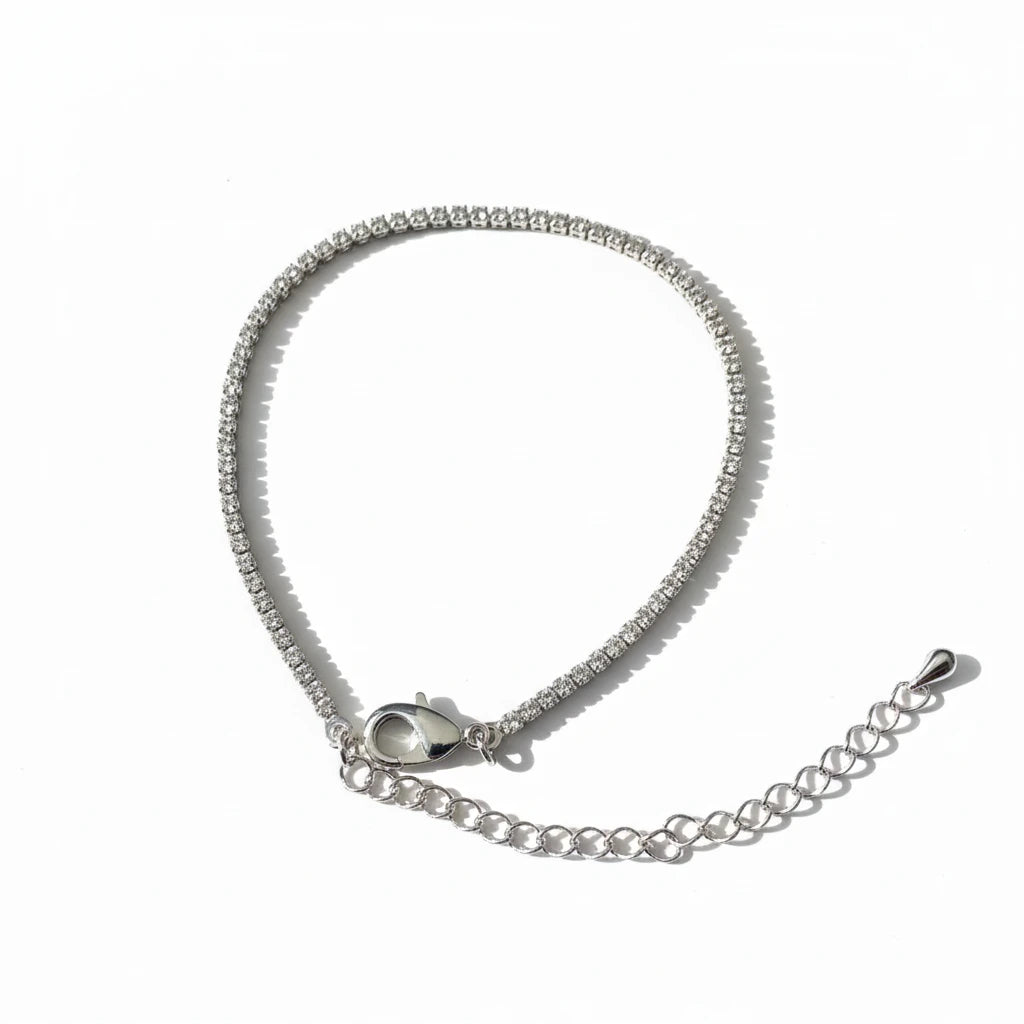 Zirconia Tennis Bracelet - White Rhodium Plated
