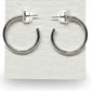 Plain Hoop Earrings - White Rhodium Plated
