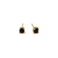 Black Cubic Zirconia Stud Earrings - 18k Gold Plated