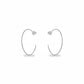 Thin Hoops 4cm Earrings - White Rhodium Plated